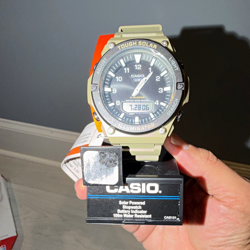 Casio Tough Solar Men’s Quartz Analog/Digital 100m Resin Strap Alarm Watch