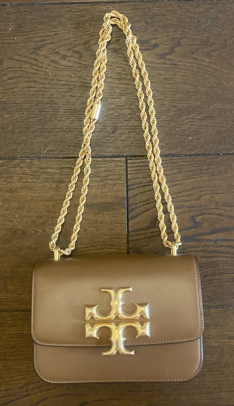 Tory Burch Eleanor Moose Brown Small Convertible Shoulder/Crossbody Bag