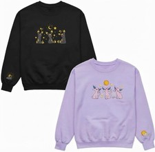 Embroidery Espon and Umbeon Matching Sweatshirt, Espon Psychic Sun and Crescent