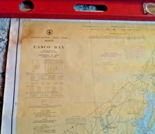 1968 Casco Bay, Maine, C. & G. S. Nautical Chart No. 315, 36" X 44"