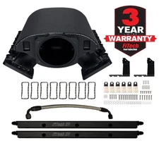 FiTech  LS1, LS2, LS6 Cathedral Port Short Aluminum Intake Manifold & Fuel Rails