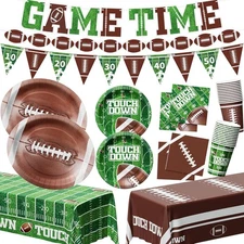 Football Party Decorations Dinnerware Set 205 PCS