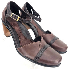 Dansko Brown Leather Lizard Buckle Mary Jane Heel Shoes Euro 36 Women's US 5.5