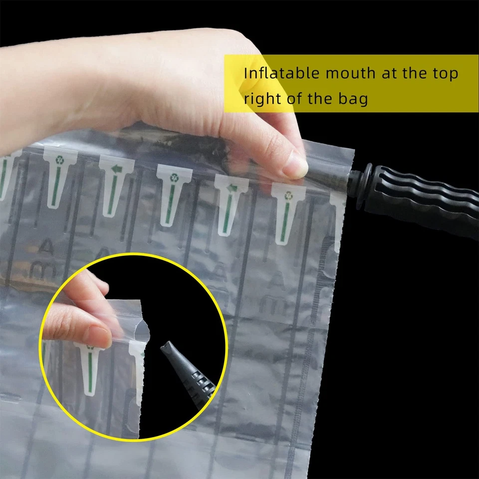 Pack de 100 protectores de botellas de vino para viajes, mangas de columna de aire reutilizables vino... Foto 4 de 4