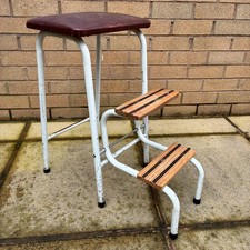 Vintage Folding Step Stool - Rustic Industrial Pantry Larder Farmhouse Kitchen