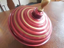 Vintage spining top BOLZ  LBZ ,RED & GOLD never used ,MADE IN Germany,Metal