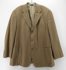 VINTAGE Brooks Brothers Sport Coat Men 46 Brown Camel Blazer Pure Wool Jacket 