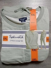 Splendid Lounge Set Adult 2XL Green Stripes *2 Piece* Womens