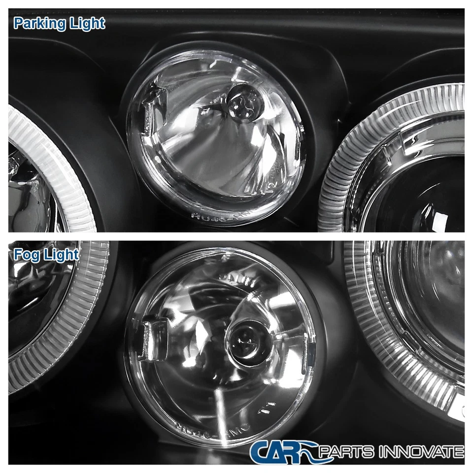 Fit 93-98 Golf 95-98 Cabrio Black Halo Projector Headlights+Clear Fog Lamps - Изображение 4 из 4