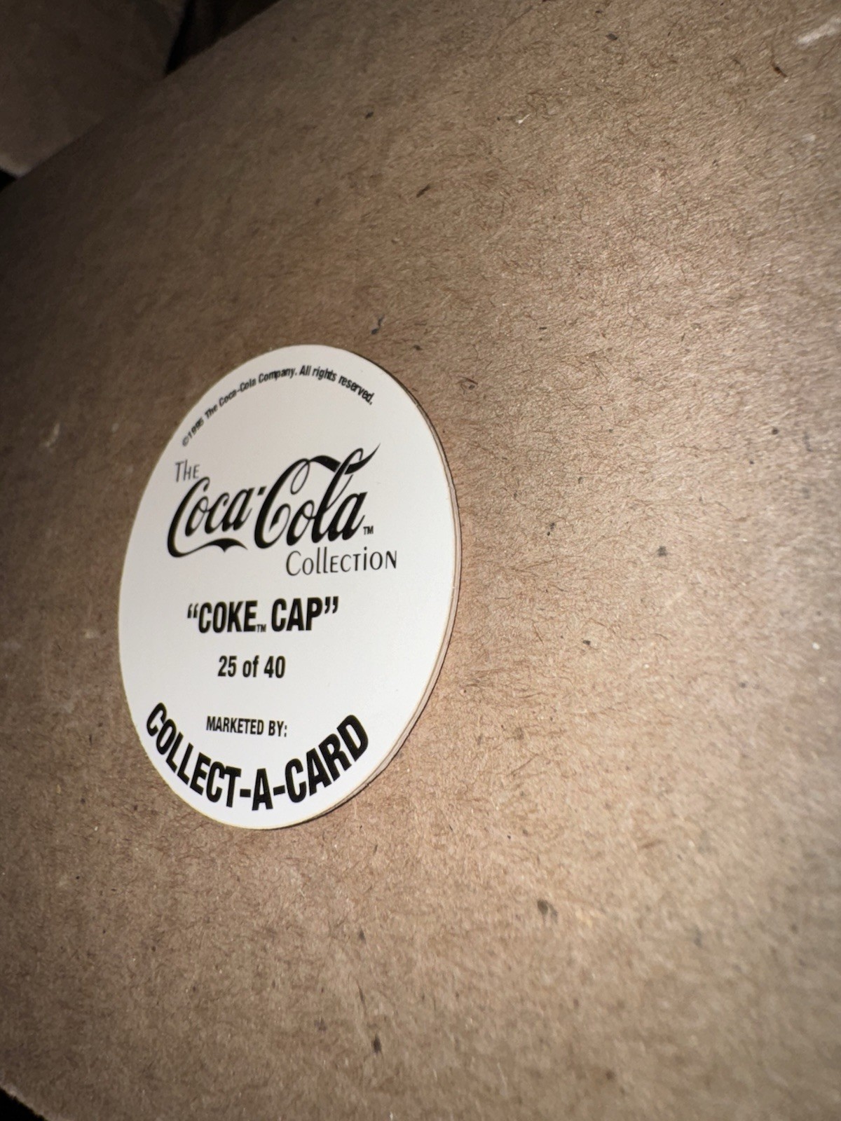 1995 Coca Cola Collection Bow tie Pog Coke Cap 25 Of 40 