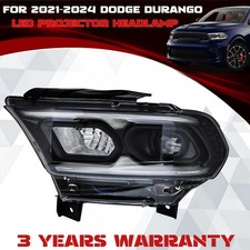 Full Led Projector Headlight Lh Driver For 2021-2024 Dodge Durango Black Bezel