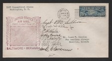 US TO BERMUDA 1938 CREW AUTOGRAPHED PAN AM FIRST FLIGHT COVER