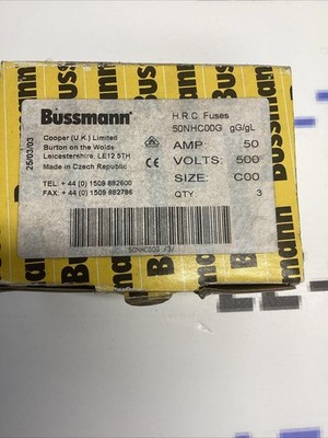 BUSSMANN 50NHC00G 500VAC 50A (PKG OF 3) NSMP I-641