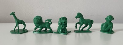 Vintage Tupperware Tupper Toys Alphabet grün Lot x 5 Löwe Giraffe Hund Affe Ho