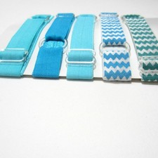 Adjustable Elastic Headband-Set of 5 Turquoise