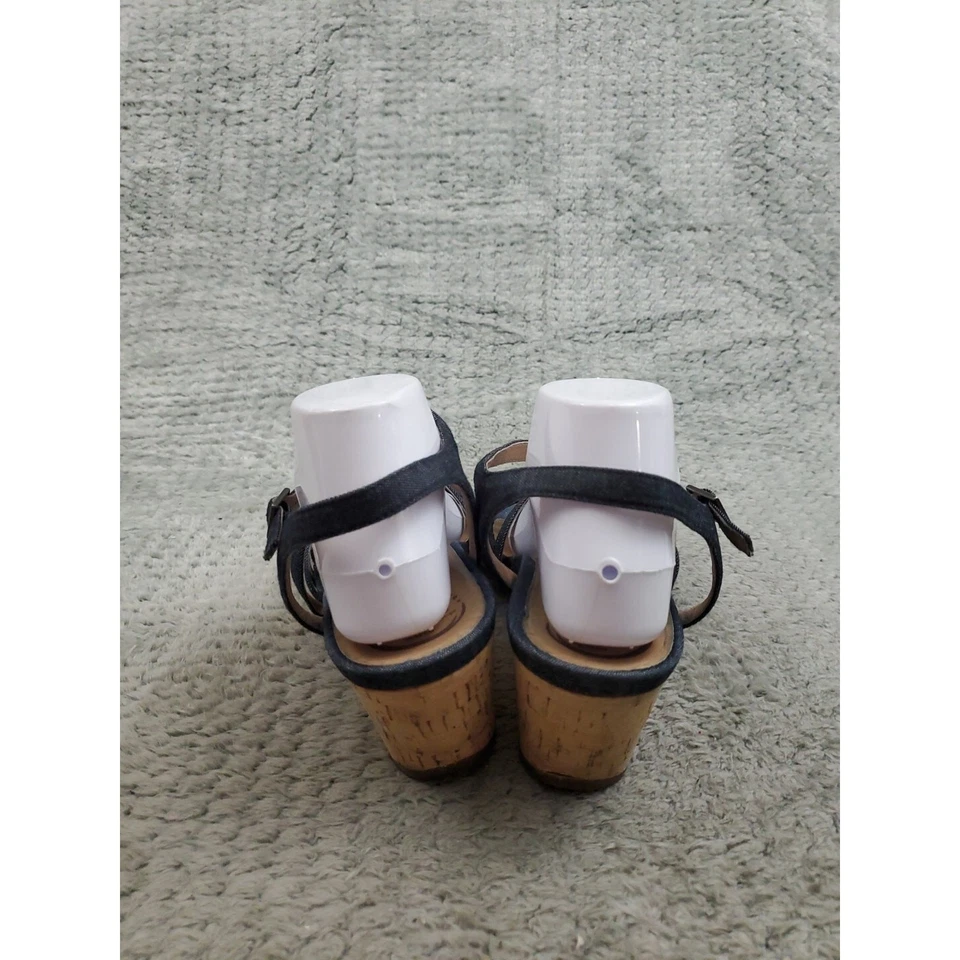 Sandalias de cuña Abeo para mujer talla 10 azul denim con tiras y tirantes cómodas ortopédicas Foto 3 de 4