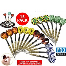 5 Sets 15Pcs Steel Tip Professional Darts Set Darts Slim Barrel Dart Flights