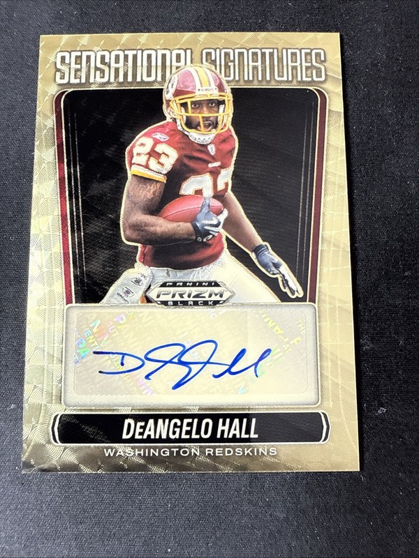 2025 Panini Prizm Black FOTL - DeAngelo Hall - Gold Vinyl Auto 3/5 Redskins