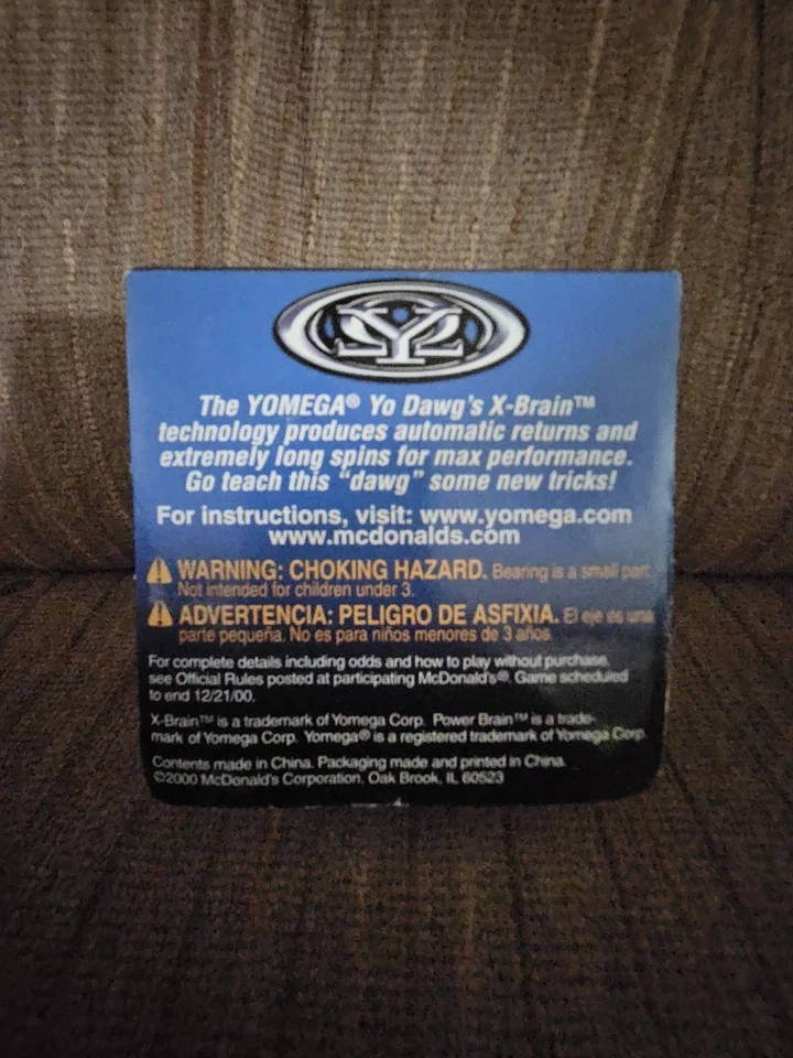 NEW Yomega X Brain Yo Dawg Yo-Yo #2 Blue McDonald's Vintage 2000 - Image 2 of 3