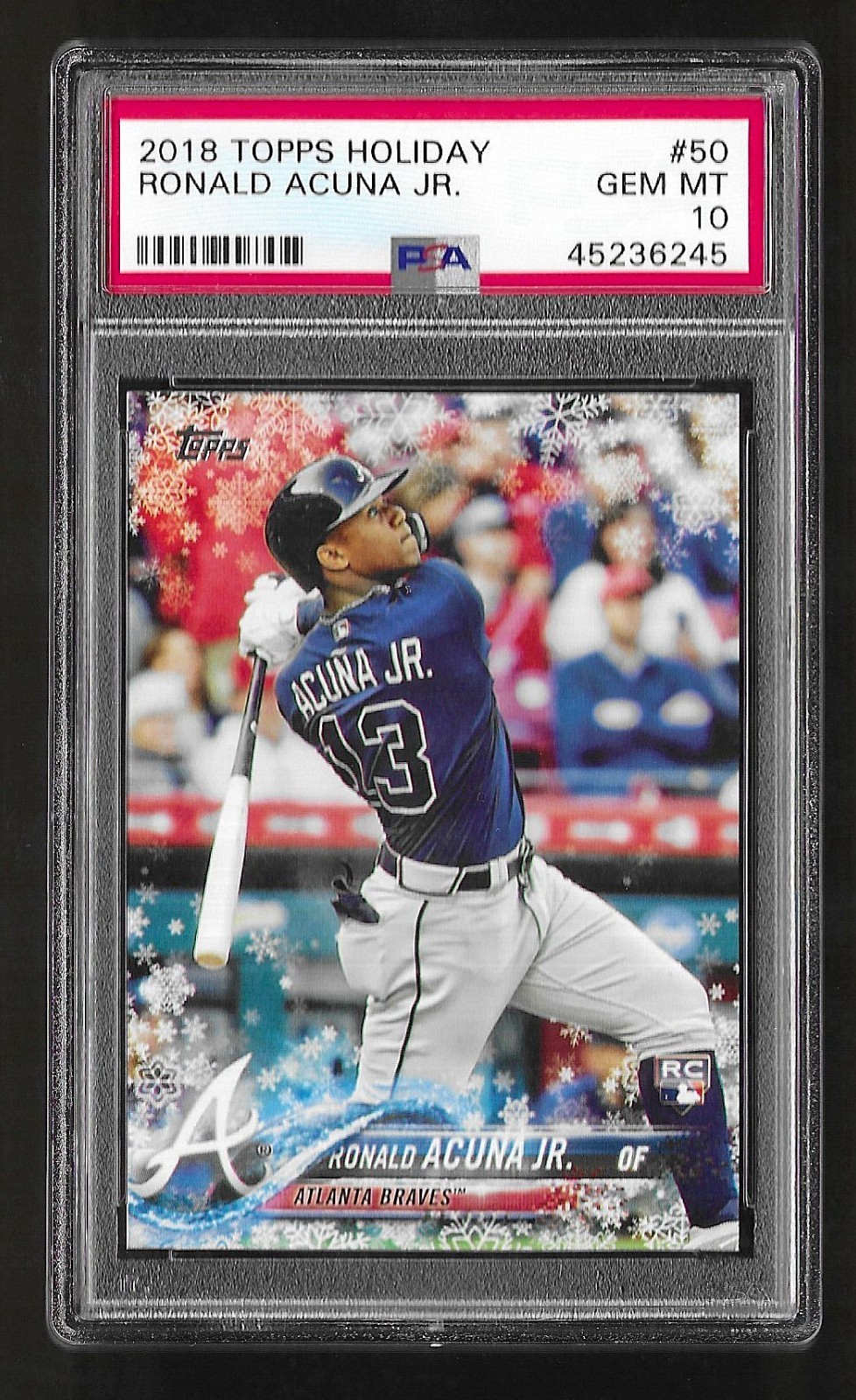 2018 Topps Holiday HMW50 Ronald Acuna Jr. RC Rookie PSA 10
