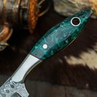 7.8" EDC Hunting Damascus Knife Handmade Full Tang Resin Handle Leather Sheath — photo 9
