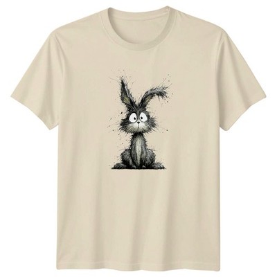 Lustiges T-Shirt Hase bezaubernd Cartoon Design süß Retro Tierliebhaber Geschenk