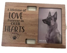 Pet Memorial Picture Frame with Collar Holder 4x6 Photo Frame