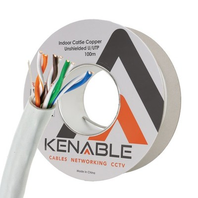 100m CAT5e U/UTP KUPFER CCTV/POE Ethernet Netzwerk SOLIDE Kabelrolle 24 AWG Innenbereich