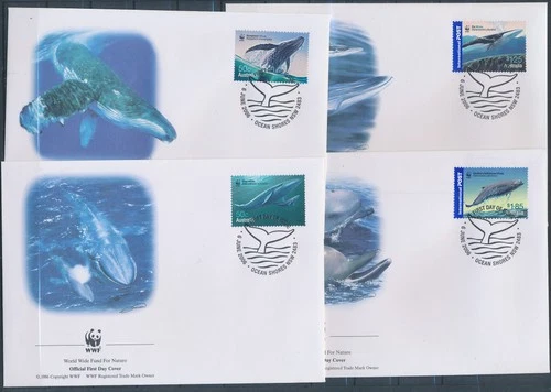 XE60181 Australia 2006 whales fish sealife FDC's used
