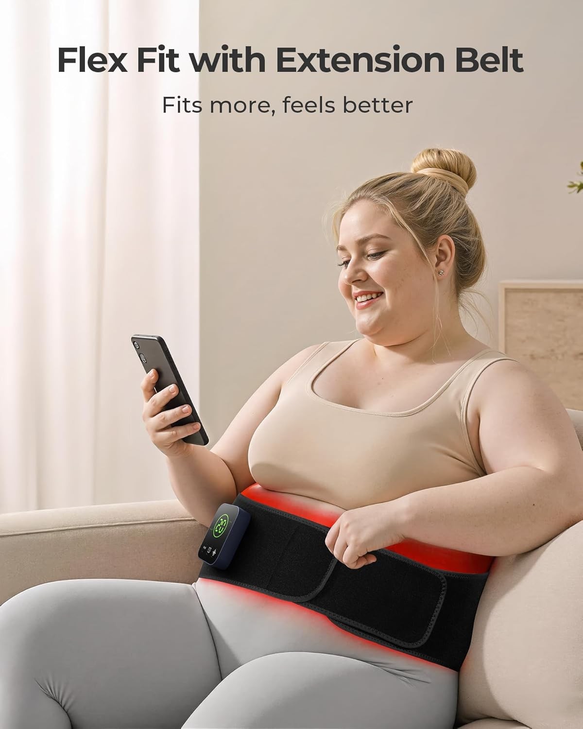 XASLA Red Light Therapy Belt, 660nm & 850nm Near Infrared XL-100 Lights 