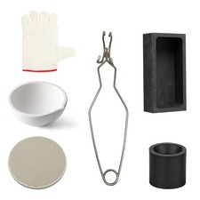 6pc Crucibles for Melting Metal Icluding 5-in-1 Graphite Melting Mold Kit wit...