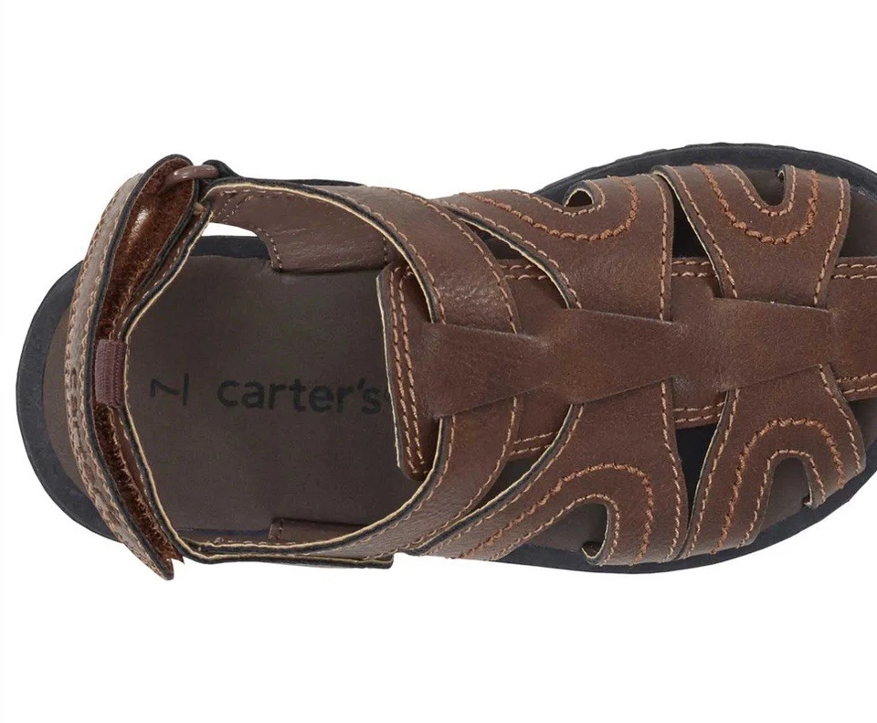 Sandalia Carter's Fisherman para niños pequeños talla 7 Vasco imitación cuero marrón Foto 2 de 4