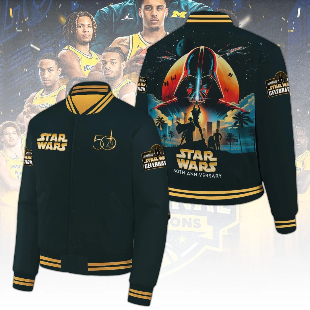Star Wars 50th Anniversary Varsity Jacket Fast Ship - product detail image 1