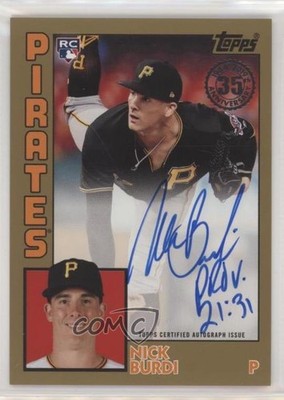 2019 Topps 1984 Baseball Rookies Gold 40/50 Nick Burdi #84R-NB Auto RC e3t