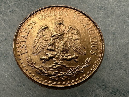 1945-Mo 2 Peso Mexico Dos Pesos Uncirculated Gold Coin High Grade - Picture 2 of 2