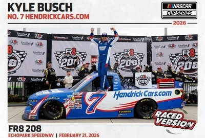KYLE BUSCH 2026 ATLANTA WIN HENDRICKCARS.COM RACED VERSION TRUCK 1/64 ARC DIECAS - Picture 7 of 7