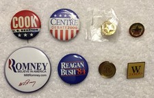 Vintage Democrat Republican Political Pins buttons Lot Reagan Ranch George W