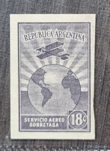 ZEPPELIN 1928 AIR MAIL RARE ESSAY PROOF ARGENTINA PLANE STAMP - Zdjęcie 1 z 1