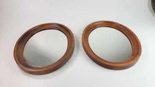 Vintage Tell City Chair Company Pair Oval Mirrors Solid Maple Andover Finish #48