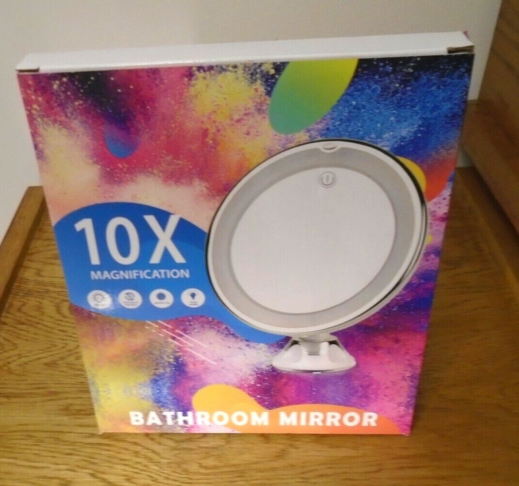 10X Magnification Bathroom Makeup Mirror with 360-Degree Rotation & Suction Cup-image