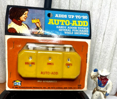 Vintage  ''AUTO-ADD''  NOS 1968 Schoolhouse Products #320 ~ ~ Handy Adder Yellow