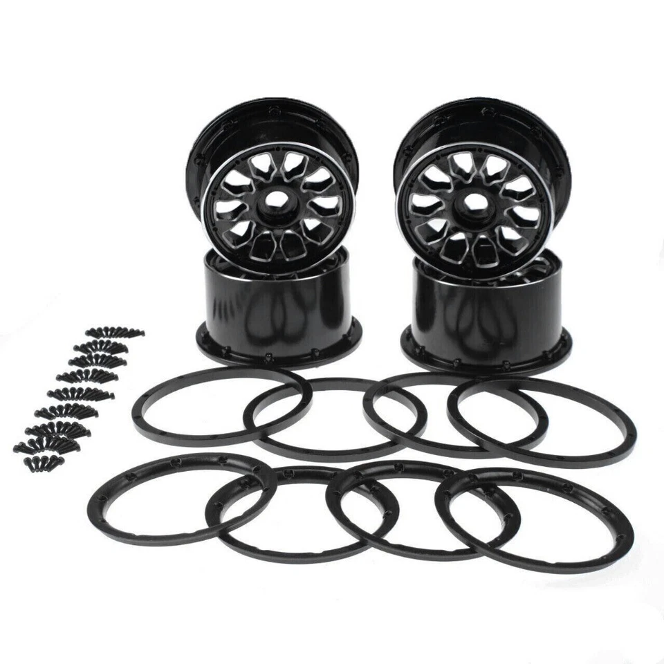 Metal Rear Wheel Rim Beadlock Ring Set for 1/5 HPI RV Km Baha 5T Parts - Image 4 of 4