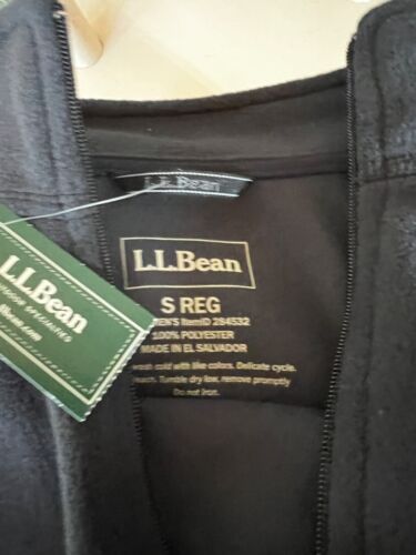 LLBEAN Fitness Fleece Jacket Pullover 1/4 Front Zipper Ink Black SZ SMALL NEW - Picture 14 of 16