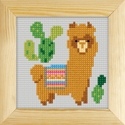 Orchidea Counted Cross Stitch Kit: with Frame: Llama
