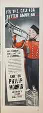 1940 Philip Morris cigarettes Vintage Ad its the call for better smoking