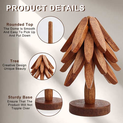 Tree Design Stand Anti Scald Heat Resistant Table Mat Coaster Wooden Decorative - Picture 20 of 25