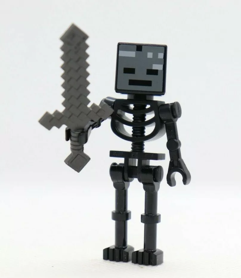 Lego Minecraft Minifigures - Black Wither Skeleton, Straight Arms (min025)