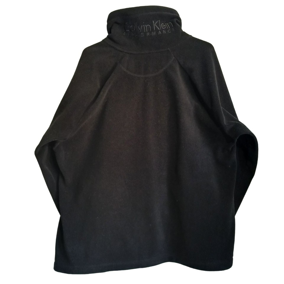 Calvin Klein Performance Women 2XL Black Fleece Jacket With Gold Zipper