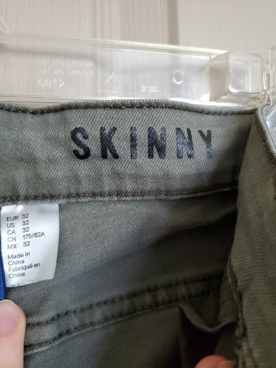 Divided H&M Ladies Distressed Army Green Jeans Size 32 Skinny Jeans View 4