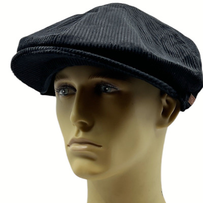 Bakerboy Mütze Zeitungsjunge Cord Gatsby schwarz Cord Tweed Flatcap Baker Boy Herren